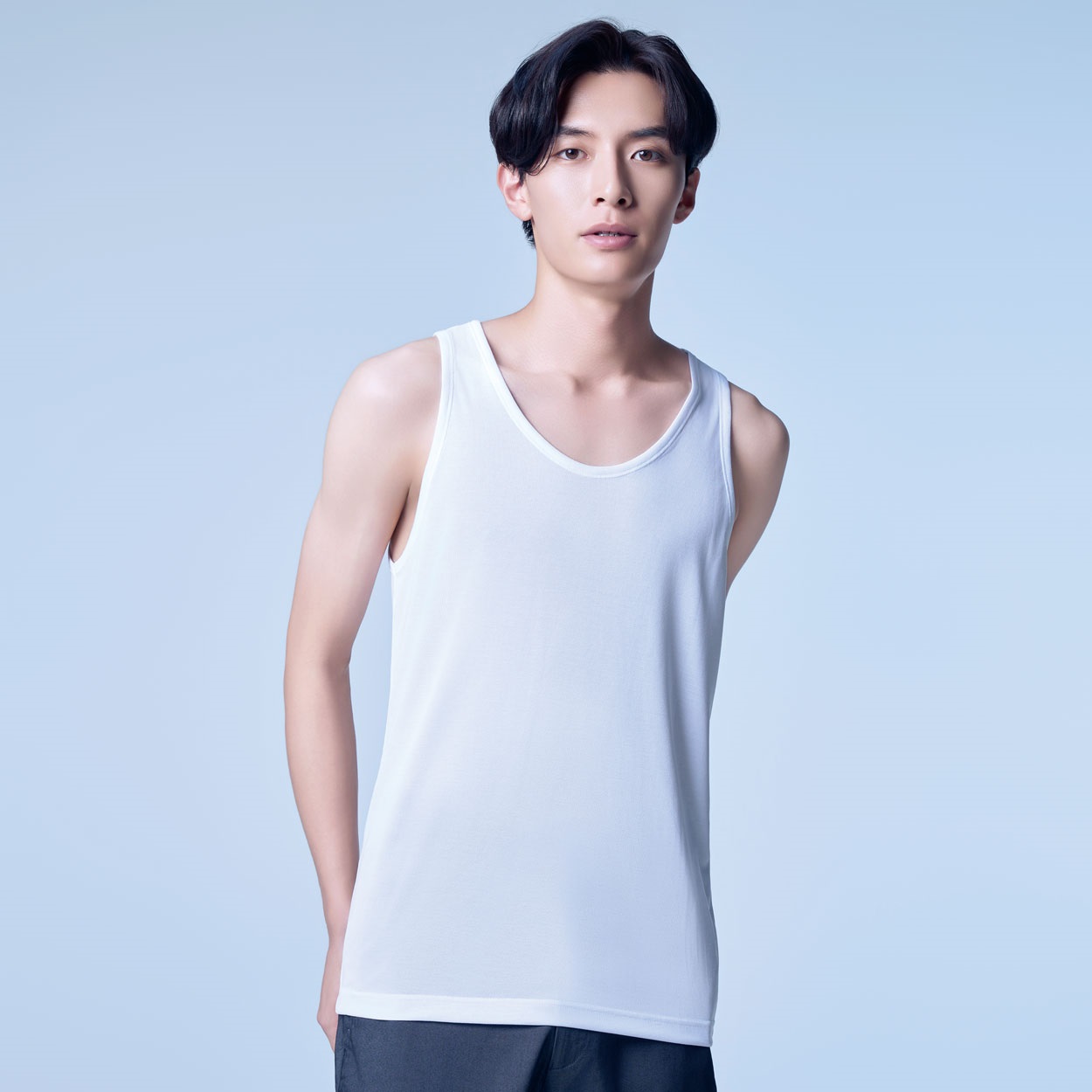 タンクトップ COOL強力抗菌 メンズ トップバリュ PEACE FIT(ピースフィット)(シロ-L)
