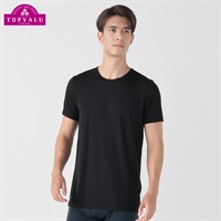 WARM 半袖クルーネックシャツ メンズ トップバリュ PEACE FIT(ピースフィット)(クロ-S)