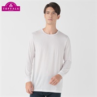WARM 9分袖クルーネックシャツ メンズ トップバリュ PEACE FIT(ピースフィット)(シロ-S)