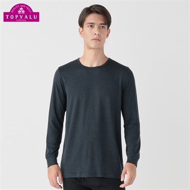 WARM 9分袖クルーネックシャツ メンズ トップバリュ PEACE FIT(ピースフィット)(コイアオ-S)