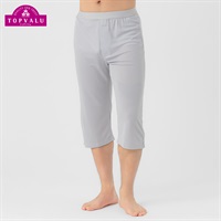 前ボタンロングパンツ 無地 COOL強力抗菌 メンズ トップバリュ PEACE FIT(ピースフィット)(グレー-S)