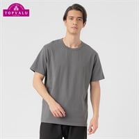 SilkyFACTコットン半袖クルーネックTシャツ メンズ トップバリュ PEACE FIT(ピースフィット) (hk)(グレー-S)