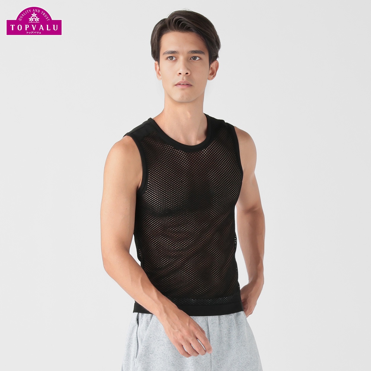 ドライメッシュスリーブレス メンズ トップバリュ BODY SWITCH(ボディスイッチ)(クロ-L～XL)