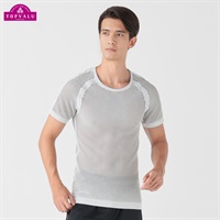 ドライメッシュ半袖Tシャツ メンズ トップバリュ BODY SWITCH(ボディスイッチ)(グレー-S～M)