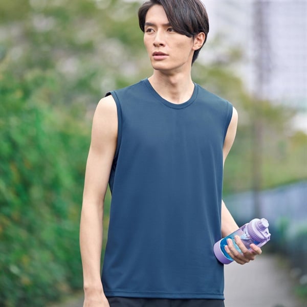 ハニカムメッシュスリーブレスクルーネック メンズ トップバリュ