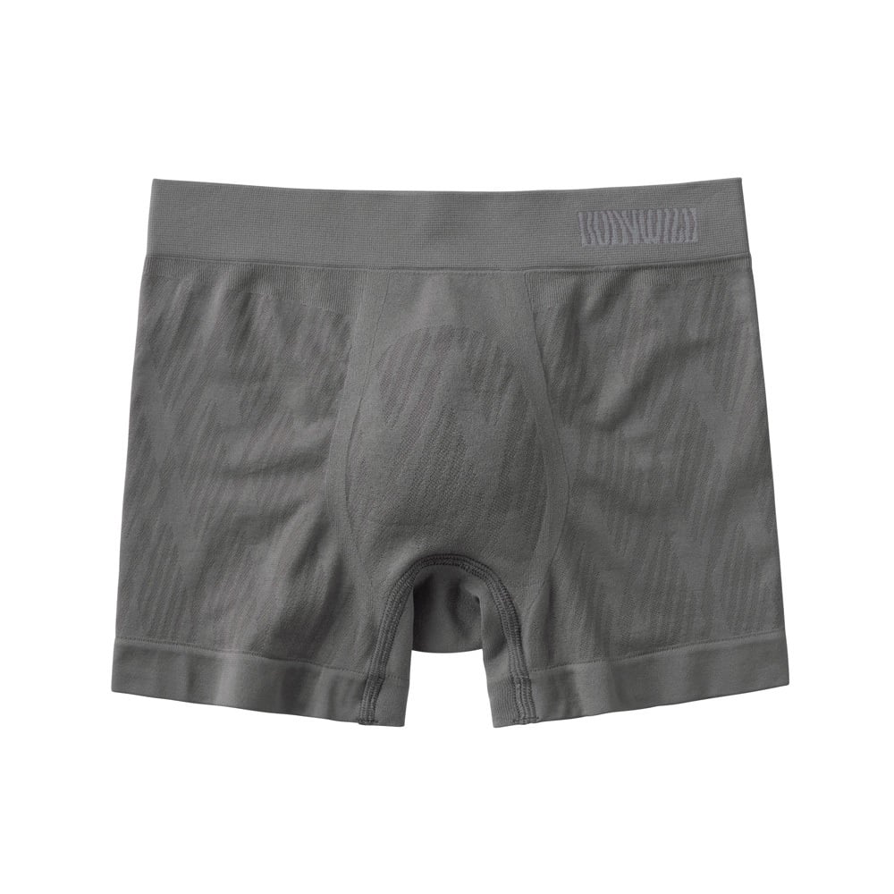 BODY WILD(ボディワイルド) ボクサーパンツ 前とじ 3D-BOXER 成型 ダイヤチェック柄 BODYWILD メンズ(グレー-M)