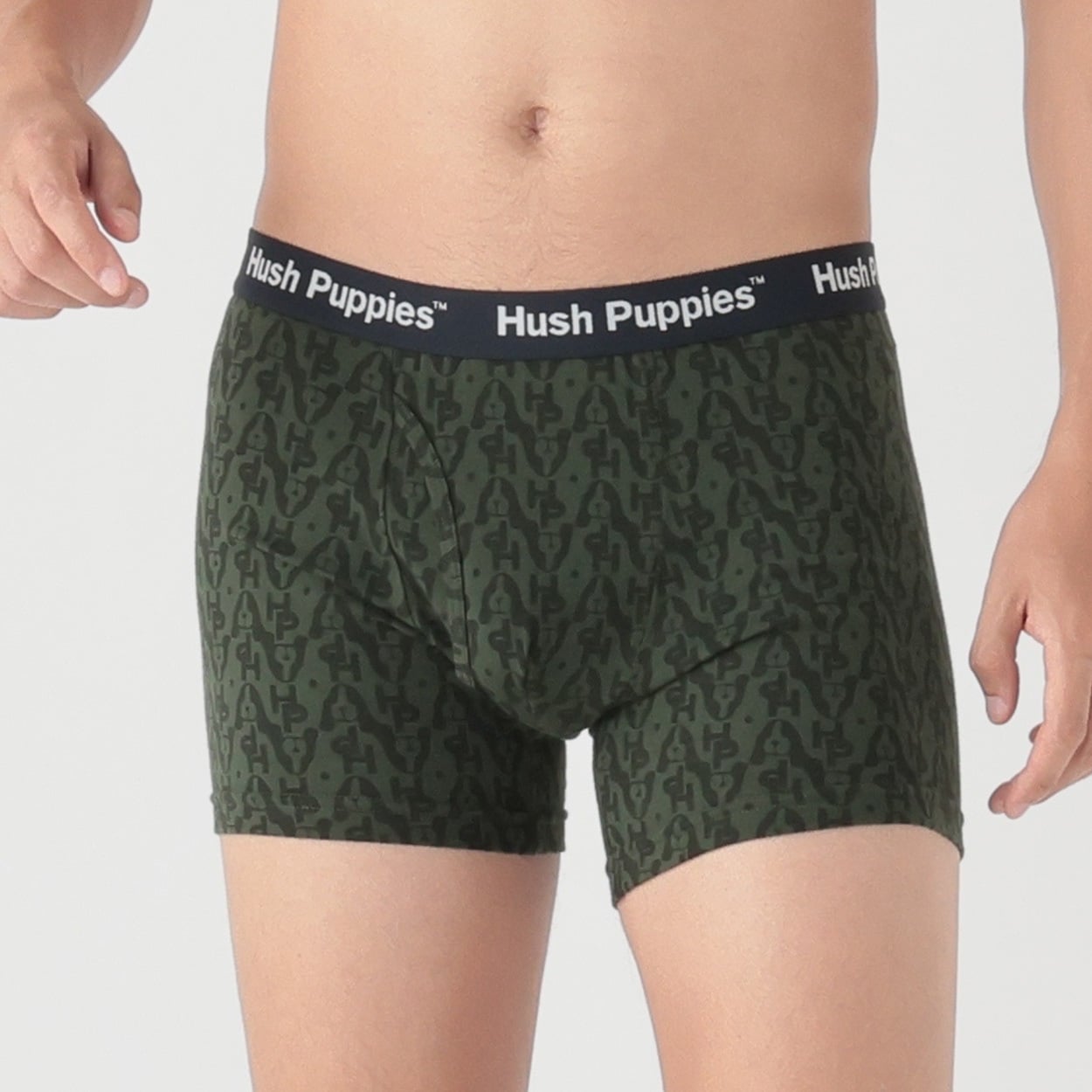 Hush Puppies ドッグシルエットボクサーブリーフ メンズ(コイミドリ-LL)