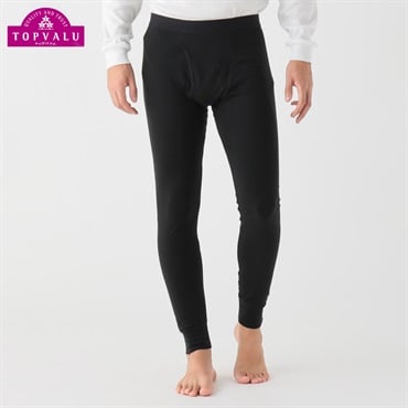 WARMコットンブレンドストレッチ（身生地） 前あき10分丈レギンス 抗菌防臭 メンズ トップバリュ PEACE FIT(ピースフィット)