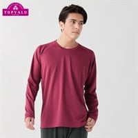 DRYハニカムメッシュラグラン長袖クルーネックTシャツ メンズ トップバリュ BODY SWITCH(ボディスイッチ)(アカ-S)