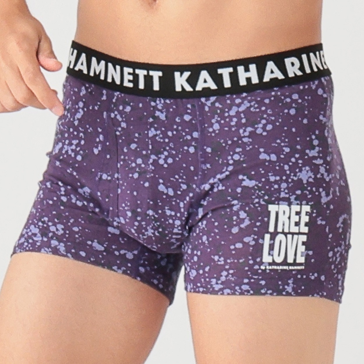 SAVING THE PLANET by KATHARINE HAMNETT ノーマル総柄前あきボクサーブリーフ メンズ(ムラサキ-M)