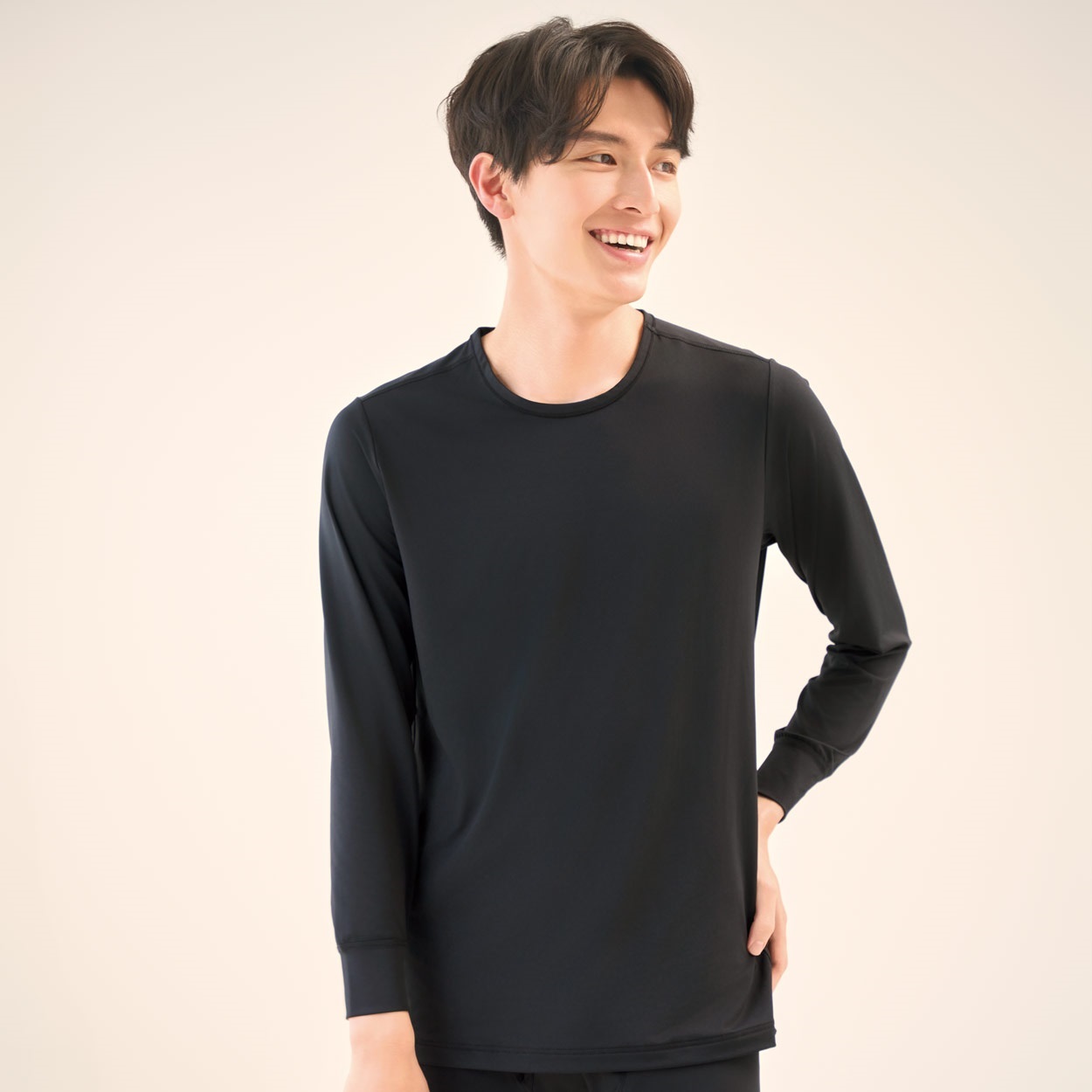 EXセリアント 9分袖クルーネックTシャツ メンズ トップバリュ CELLIANT(セリアント)(クロ-2XL)