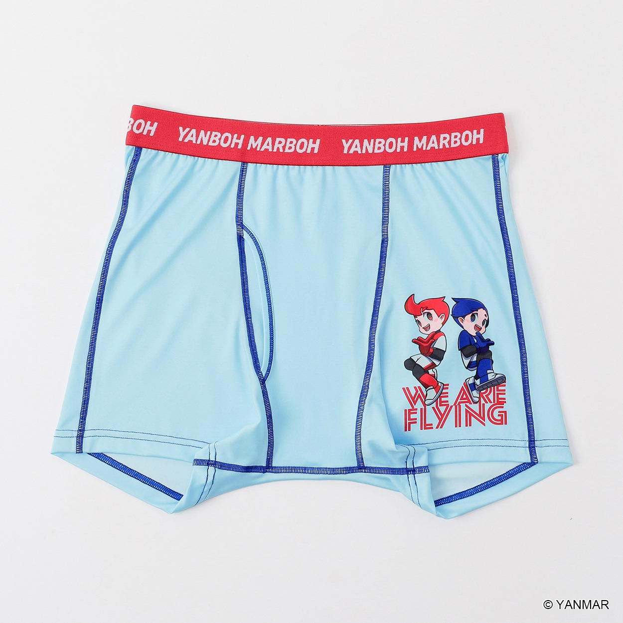 ヤン坊マー坊 パネル柄ボクサーブリーフ メンズ(ウスアオ-M)