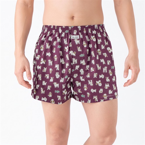 Hush Puppies(ハッシュパピー) ドッグソウガラトランクス(前あき） メンズ(コイアカ-M)