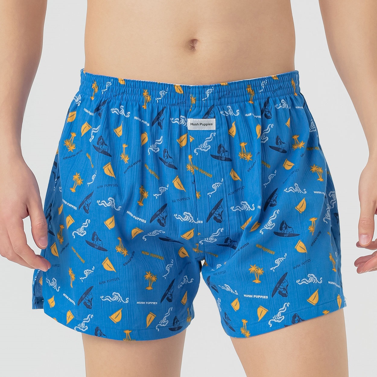 Hush Puppies 楊柳トランクス メンズ(アオ-LL)