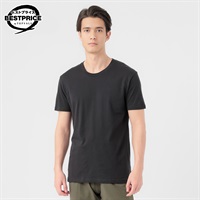半袖クルーネックTシャツ 天竺編み オーガニックコットンブレンド メンズ トップバリュ ベストプライス(TOPVALU BESTPRICE)(クロ-M)
