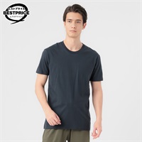 半袖クルーネックTシャツ 天竺編み オーガニックコットンブレンド メンズ トップバリュ ベストプライス(TOPVALU BESTPRICE)(コイアオ-M)