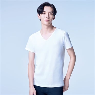 COOLコットン 脇汗取り付き半袖Vネックシャツ  メンズ トップバリュ PEACE FIT(ピースフィット)