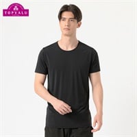 半袖クルーネックシャツ COOL強力接触冷感 UV対策 メンズ トップバリュ PEACE FIT(ピースフィット)(クロ-S)