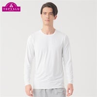SilkyFACT 長袖クルーネックシャツ メンズ トップバリュ PEACE FIT(ピースフィット) (hk)(シロ-S)
