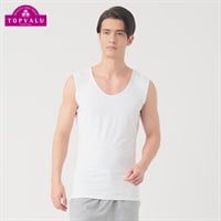 SilkyFACT Under-T スリーブレスラウンドネックシャツ わき汗取り付き メンズ トップバリュ PEACE FIT(ピースフィット) (hk)(シロ-Ｓ)