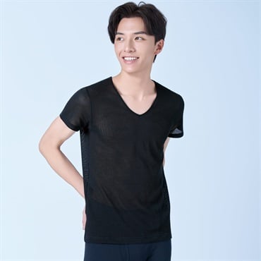 半袖Vネックシャツ COOLメッシュ メンズ トップバリュ PEACE FIT(ピースフィット)