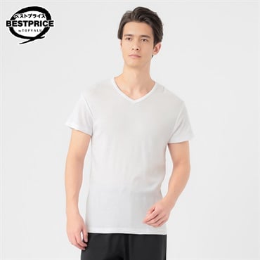 半袖Vネック フライス編み DRY インナー2枚組 メンズ トップバリュ ベストプライス(TOPVALU BESTPRICE)