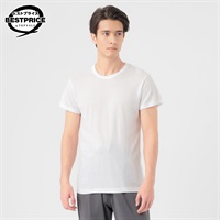 半袖クルーネック フライス編み DRY インナー2枚組 メンズ トップバリュ ベストプライス(TOPVALU BESTPRICE)(シロ-M)