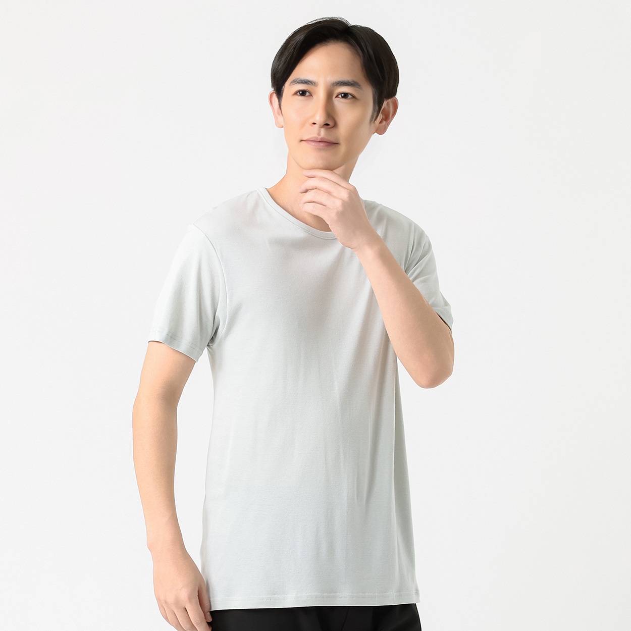 GUNZE(グンゼ) COMFORT UNDERWEAR 半袖丸首シャツ やわらか保湿加工 メンズ(グレー-M)