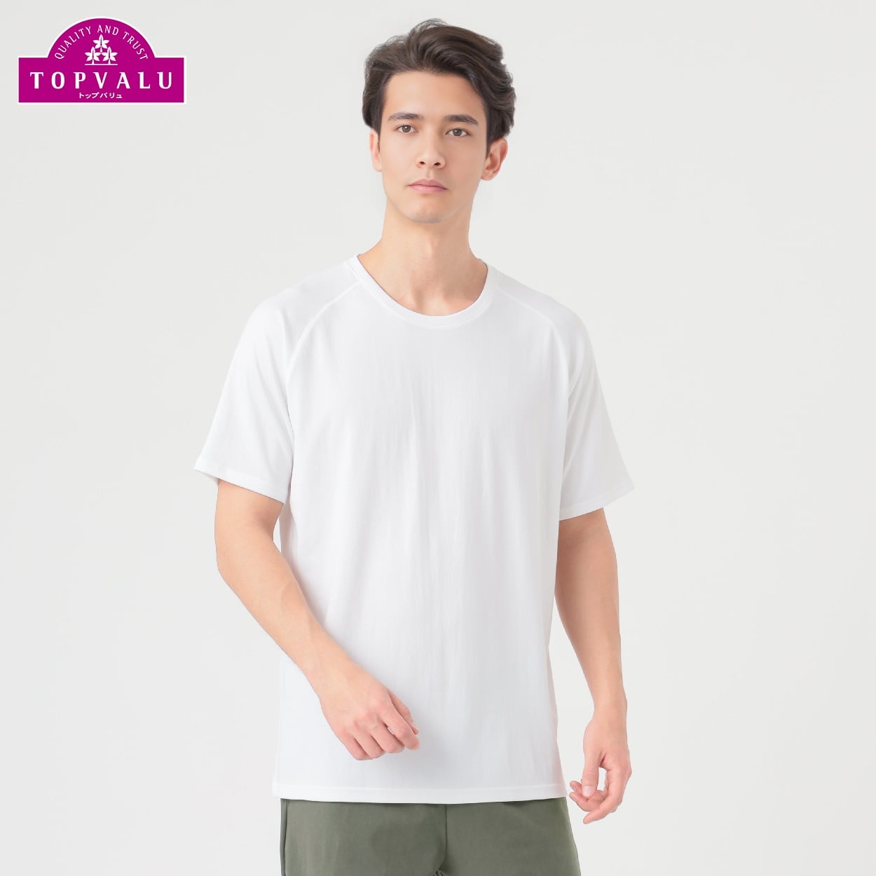 DRY 半袖Tシャツ メンズ トップバリュ BODY SWITCH(ボディスイッチ)(シロ-M)