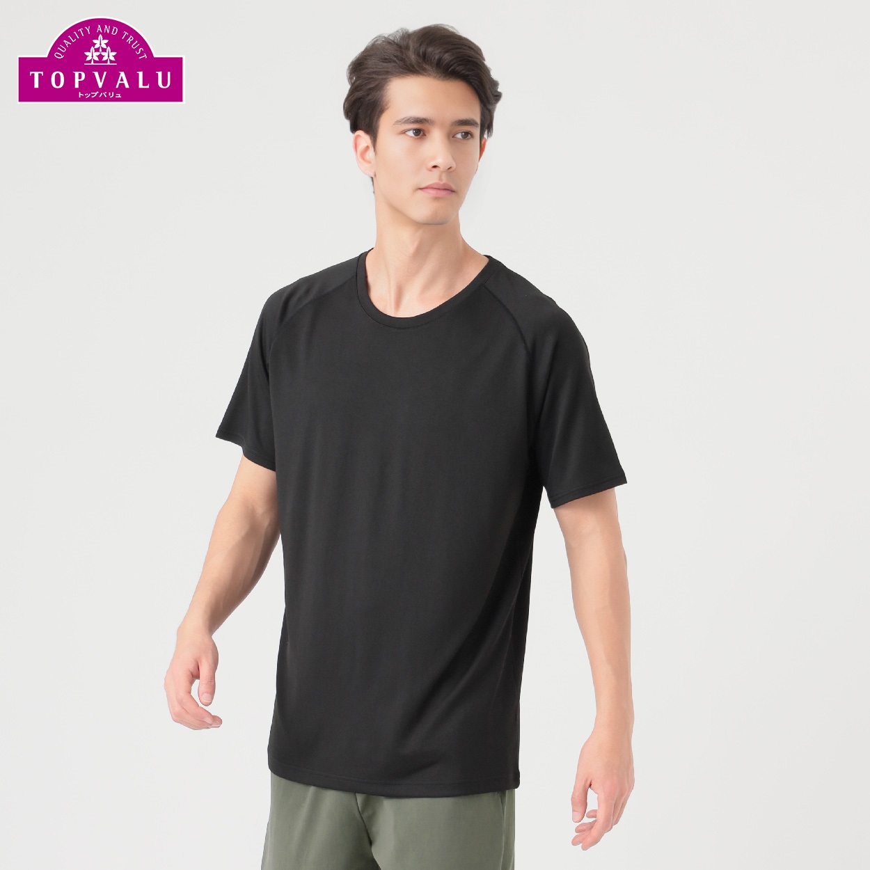 DRY 半袖Tシャツ メンズ トップバリュ BODY SWITCH(ボディスイッチ)(クロ-M)
