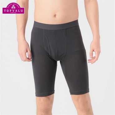 PEACE FIT COOLメッシュ前開きロングボクサー(無地) メンズ トップバリュ PEACE FIT(ピースフィット)(チャコ－ルグレ－-M)