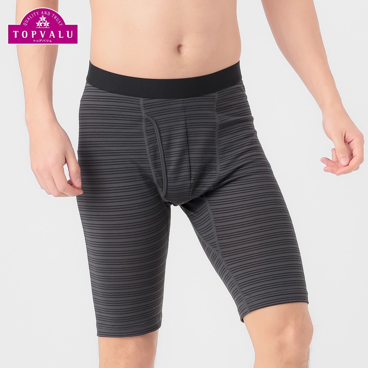 PEACE FIT COOLメッシュ前開きロングボクサー(ボーダー) メンズ トップ