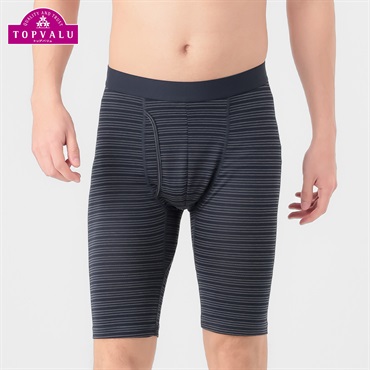 PEACE FIT COOLメッシュ前開きロングボクサー(ボーダー) メンズ トップバリュ PEACE FIT(ピースフィット)(コイアオ-M)