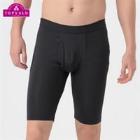 SilkyFACT ロングボクサーブリーフ（前あき) メンズ トップバリュ PEACE FIT(ピースフィット) (hk)(クロ-S)