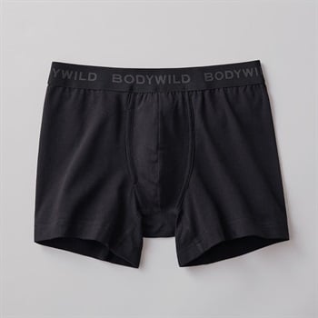 BODY WILD(ボディワイルド) ボクサーパンツ 前あき 綿ベア天竺 無地 BODYWILD メンズ(クロ-M)
