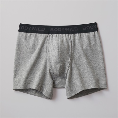 BODY WILD(ボディワイルド) ボクサーパンツ 前あき 綿ベア天竺 無地 BODYWILD メンズ(グレー-M)