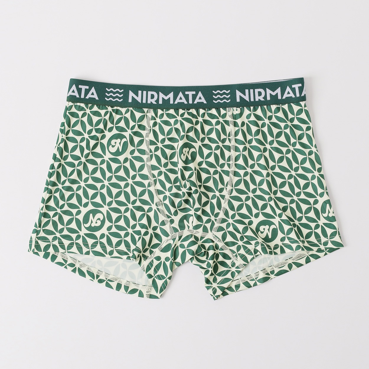 NIRMATA プリントボクサーブリーフ パターン総柄 メンズ(ミドリ-LL)