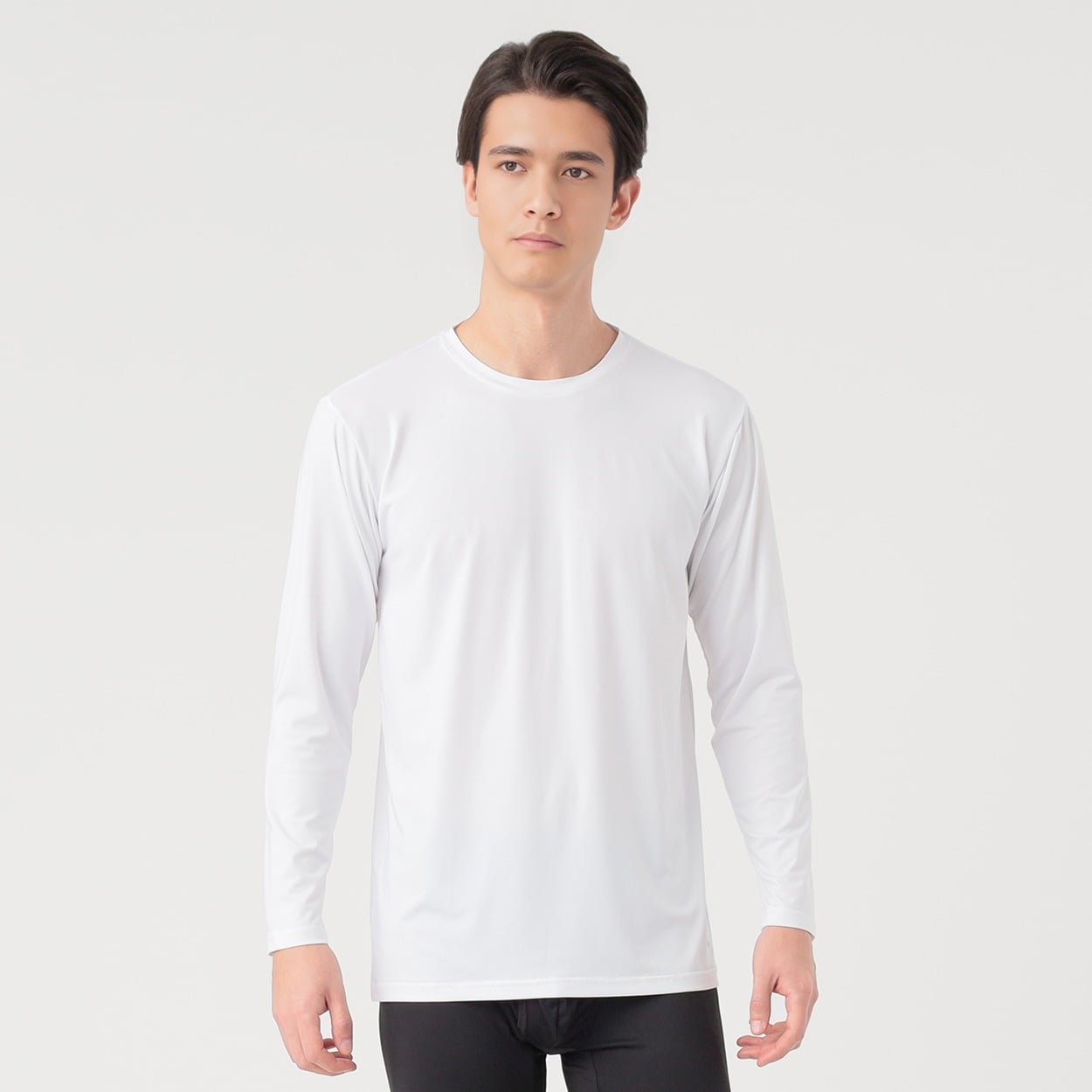 リカサポ長袖丸首Ｔシャツ メンズ(シロ-LL)