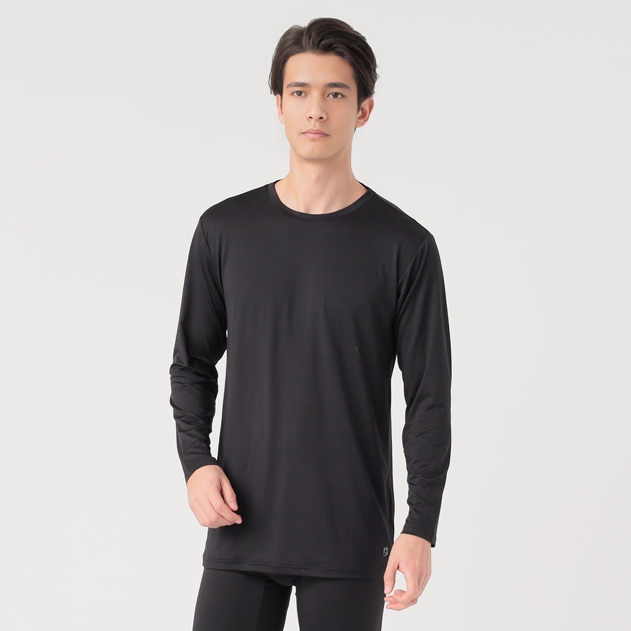 リカサポ長袖丸首Ｔシャツ メンズ(クロ-M)