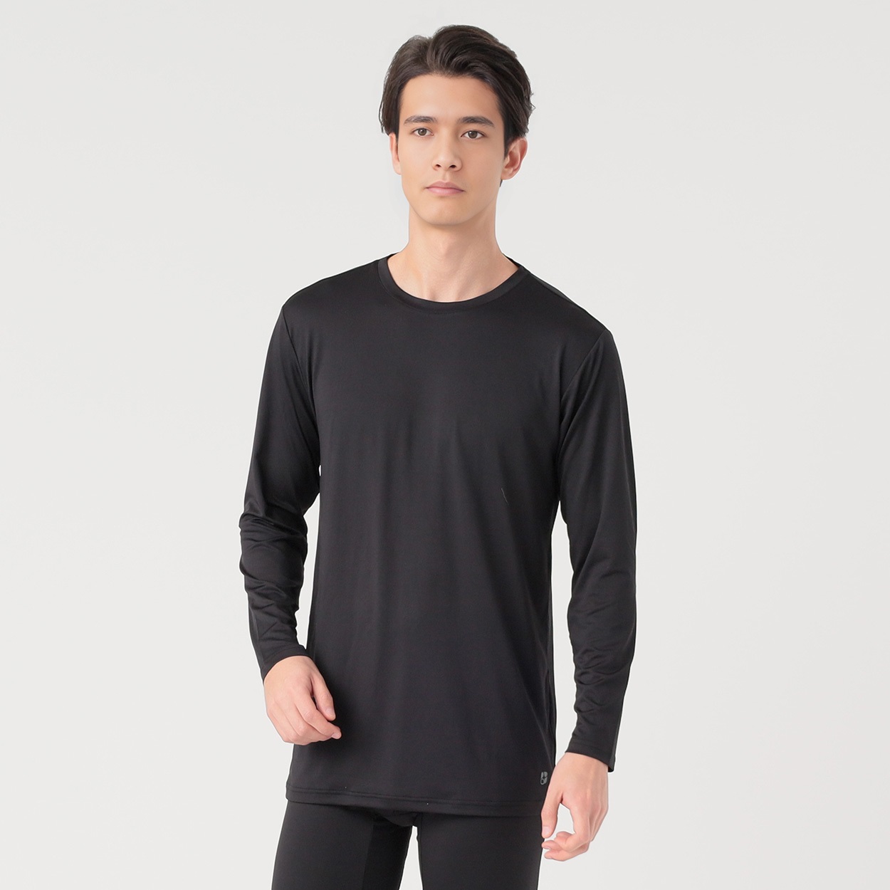 リカサポ長袖丸首Ｔシャツ メンズ(クロ-L)