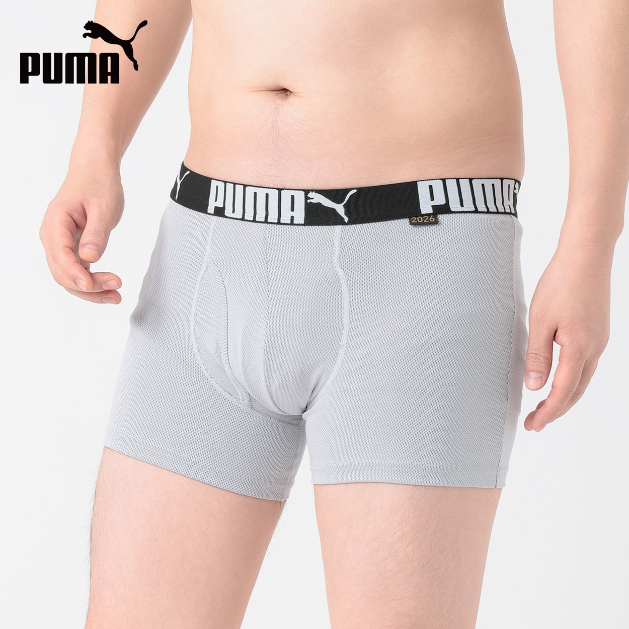 PUMA(プーマ) PUMA接触冷感ハニカムメッシュボクサー メンズ(シロ-M)