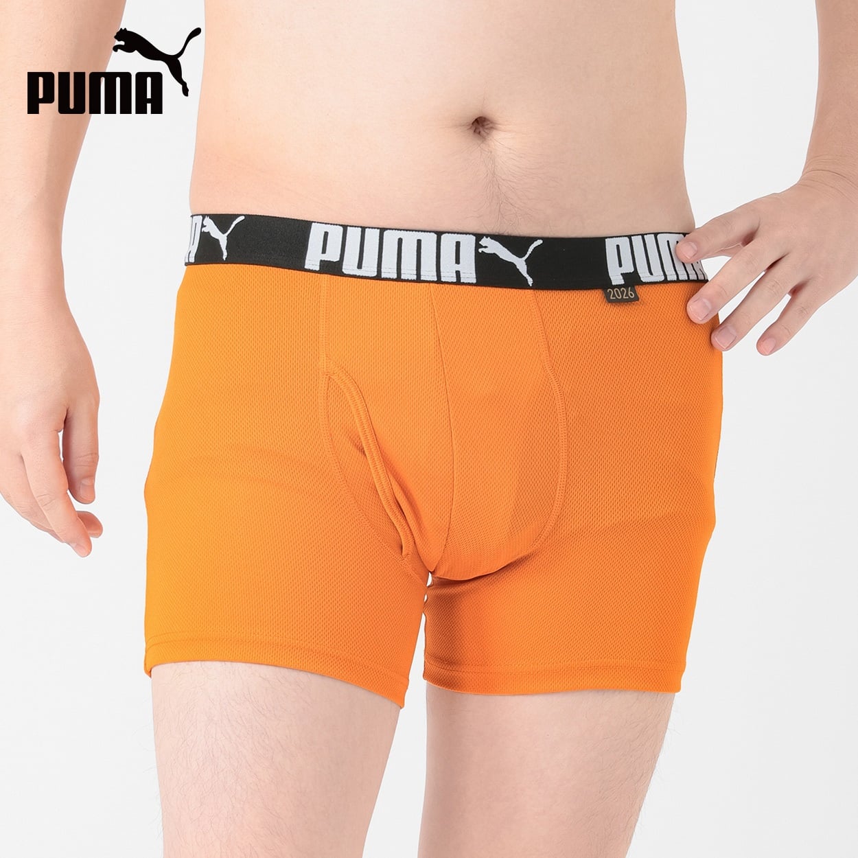 PUMA(プーマ) PUMA接触冷感ハニカムメッシュボクサー メンズ(ダイダイ-L)
