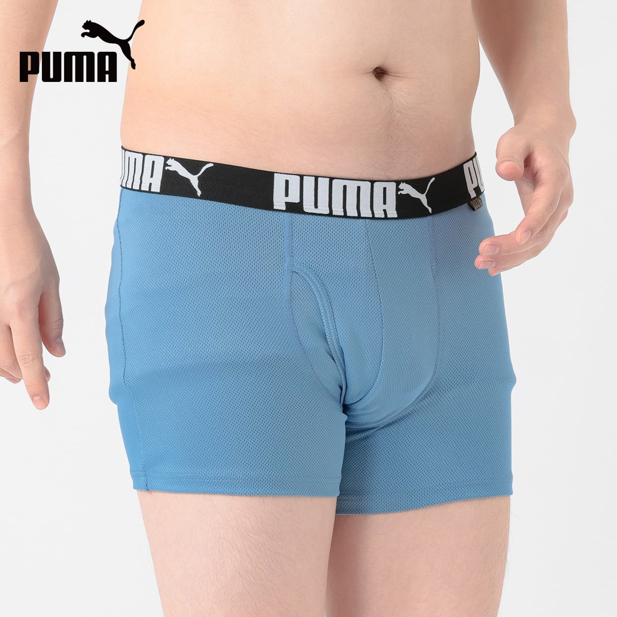 PUMA(プーマ) PUMA接触冷感ハニカムメッシュボクサー メンズ(ウスアオ-LL)
