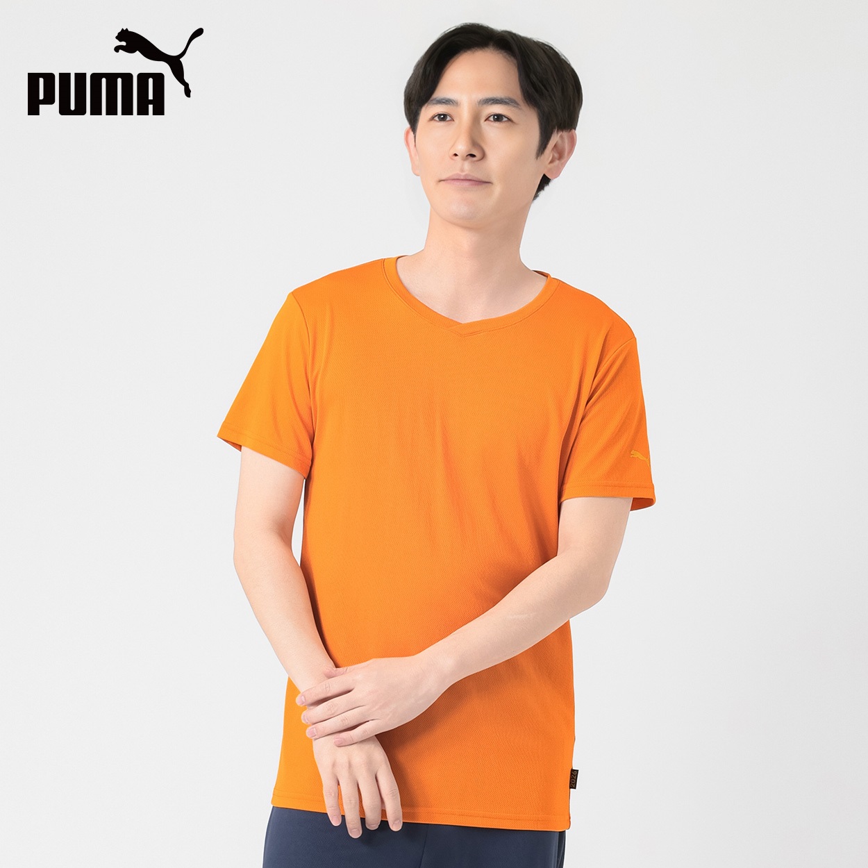 PUMA(プーマ) PUMA接触冷感ハニカムメッシュショートスリーブシャツ メンズ(ダイダイ-L)