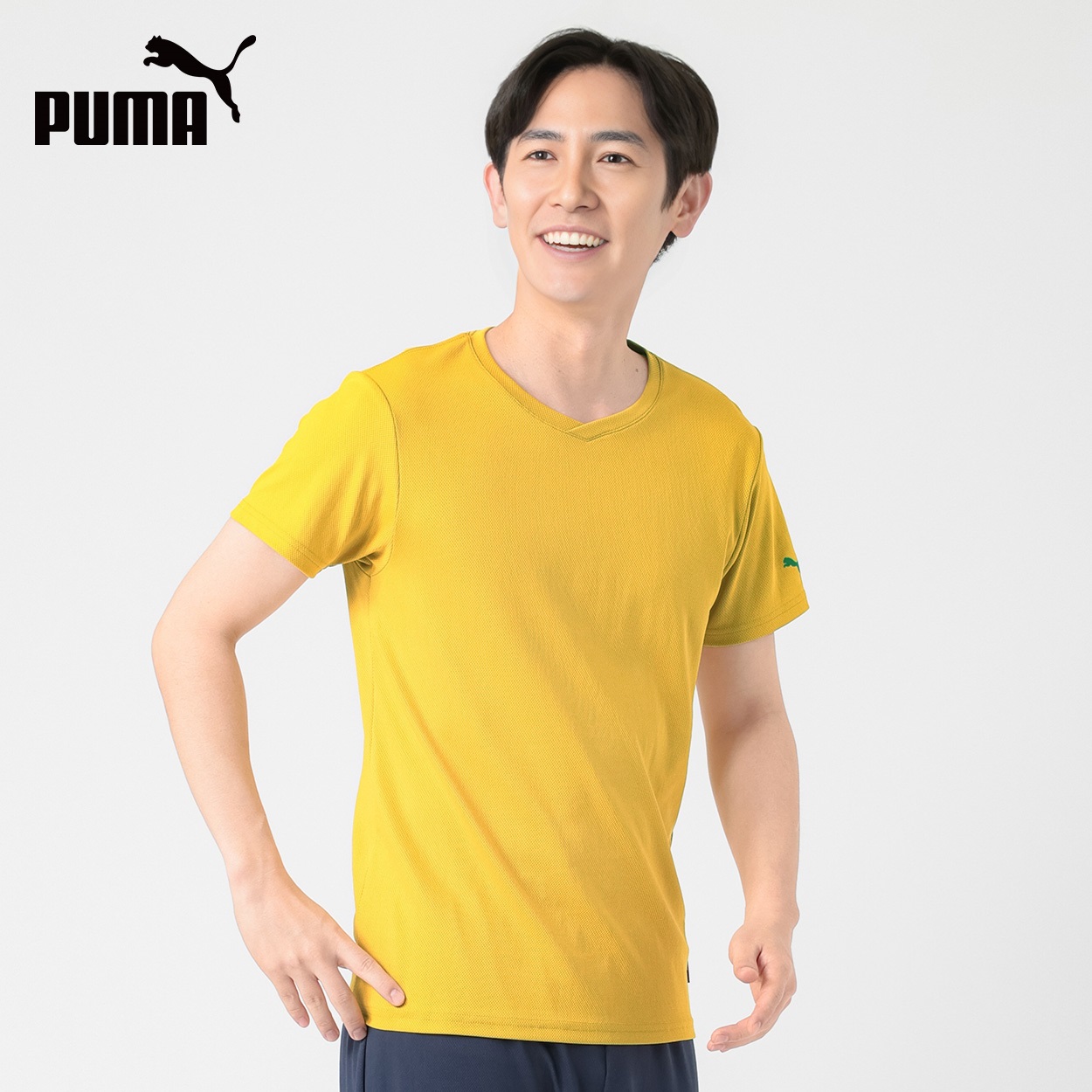 PUMA(プーマ) PUMA接触冷感ハニカムメッシュショートスリーブシャツ メンズ(キイロ-L)