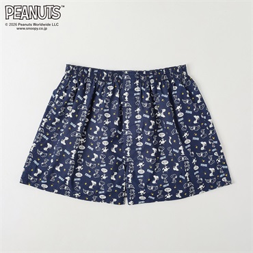 PEANUTS 綿100％ 布帛トランクス 前開き スヌーピー柄 メンズ(コイアオ-M)