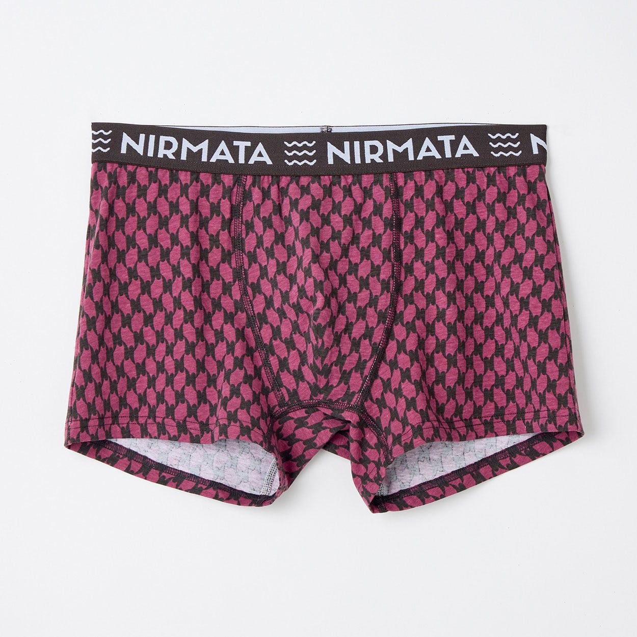NIRMATA 綿ベア天パターンプリントボクサーパンツ メンズ(チャ-M)