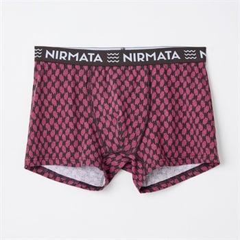 NIRMATA 綿ベア天パターンプリントボクサーパンツ メンズ(チャ-M)