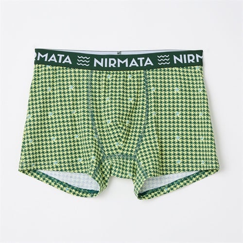 NIRMATA 綿ベア天千鳥柄プリントボクサーパンツ メンズ