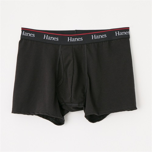 Hanes COTTON MESH ボクサーブリーフ メンズ(クロ-M)